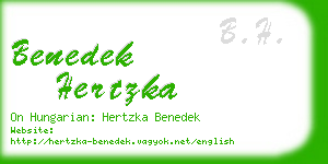 benedek hertzka business card